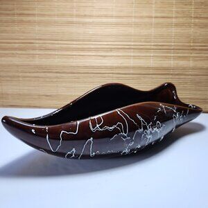 Vintage Vase Planter Beauceware Canada TV Top Ceramic Variegated Brown MCM